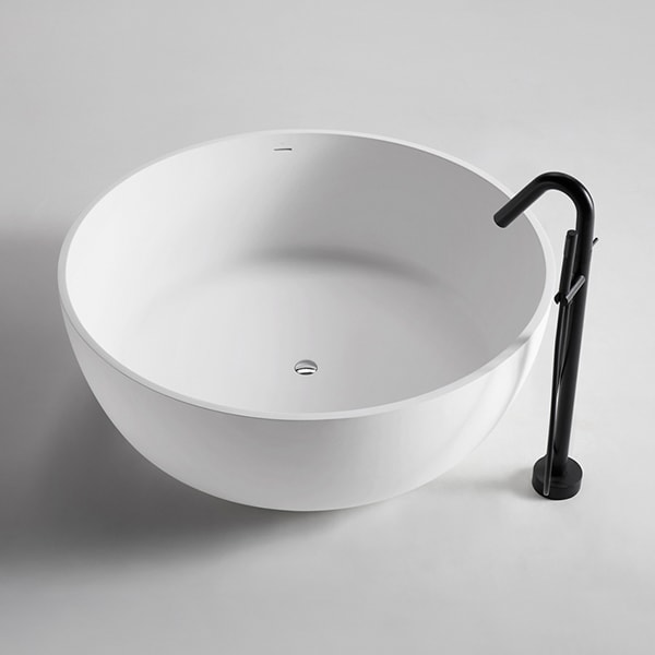 厂家定制 人造石浴缸 简约家用独立式酒店浴缸 圆形成人浴盆BS-S25